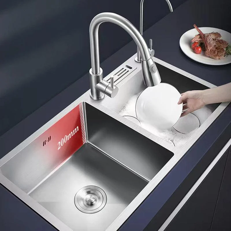 Modern Style Kitchen Sink Drop-In Noise-cancelling Design Kitchen Double Sink -Bathlova