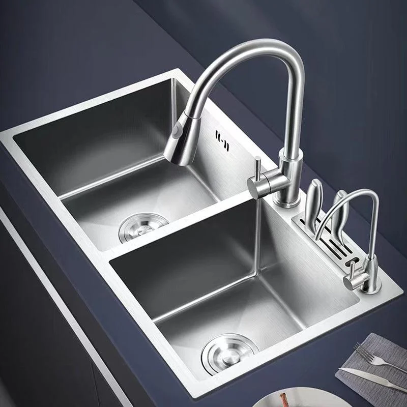 Modern Style Kitchen Sink Drop-In Noise-cancelling Design Kitchen Double Sink -Bathlova