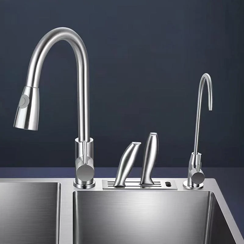 Modern Style Kitchen Sink Drop-In Noise-cancelling Design Kitchen Double Sink -Bathlova