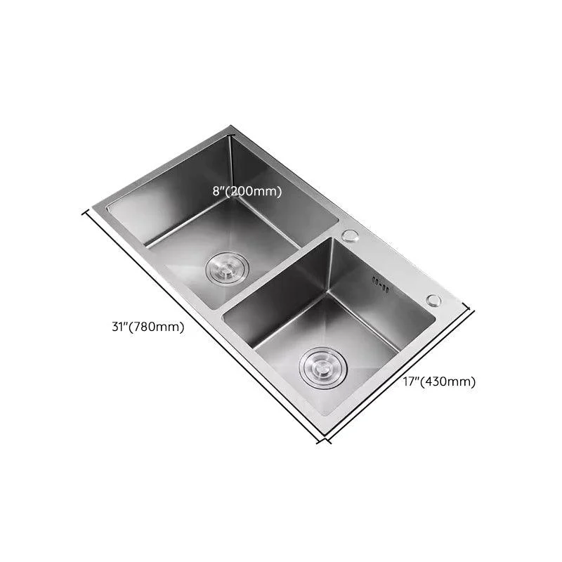 Modern Style Kitchen Sink Drop-In Stainless Steel Kitchen Double Sink -Bathlova