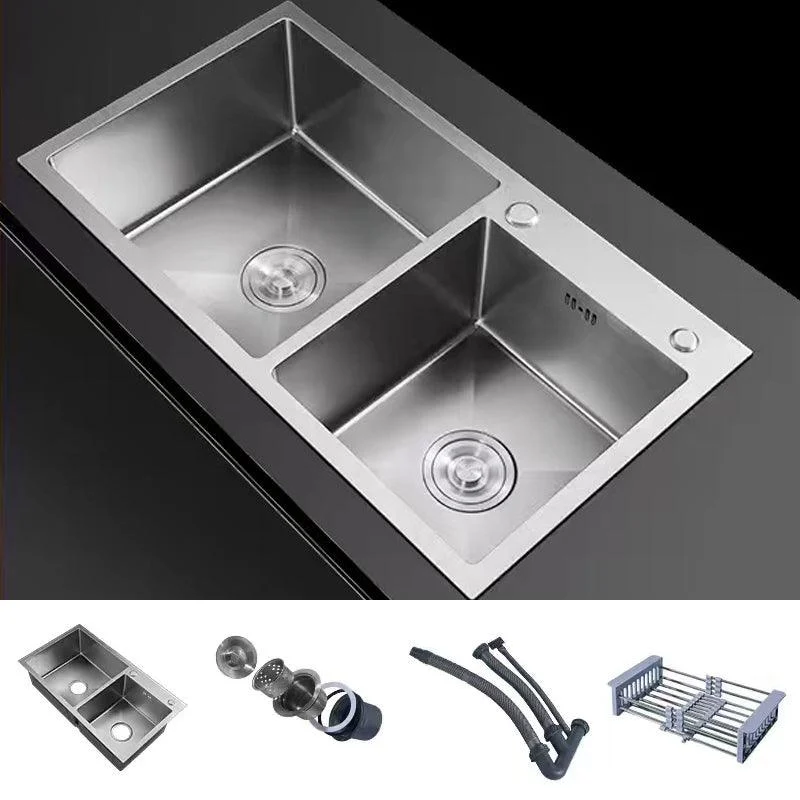 Modern Style Kitchen Sink Drop-In Stainless Steel Kitchen Double Sink -Bathlova