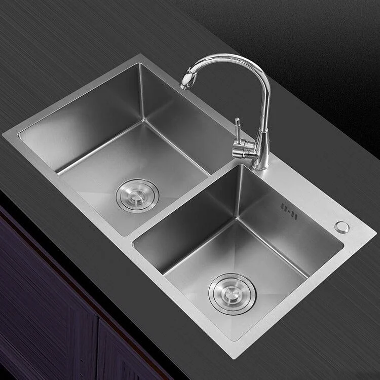 Modern Style Kitchen Sink Drop-In Stainless Steel Kitchen Double Sink -Bathlova