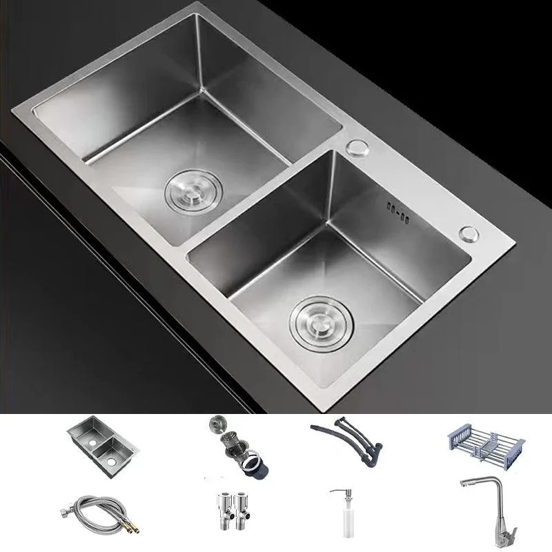 Modern Style Kitchen Sink Drop-In Stainless Steel Kitchen Double Sink -Bathlova