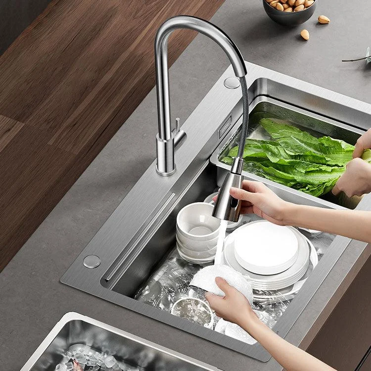 Modern Style Kitchen Sink Drop-In Stainless Steel Noise-cancelling Design Kitchen Sink -Bathlova