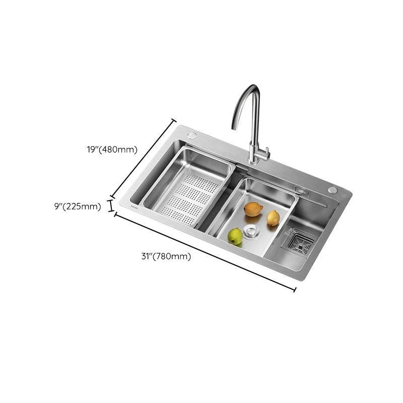 Modern Style Kitchen Sink Drop-In Stainless Steel Noise-cancelling Design Kitchen Sink -Bathlova