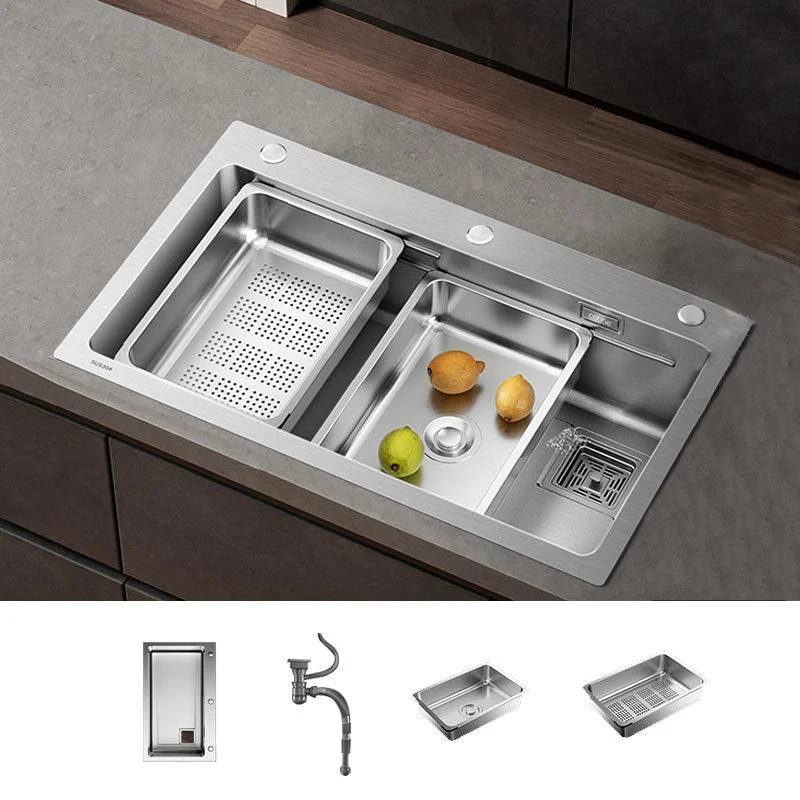 Modern Style Kitchen Sink Drop-In Stainless Steel Noise-cancelling Design Kitchen Sink -Bathlova