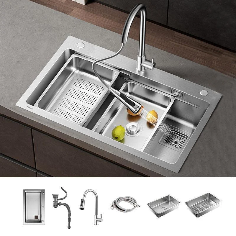 Modern Style Kitchen Sink Drop-In Stainless Steel Noise-cancelling Design Kitchen Sink -Bathlova