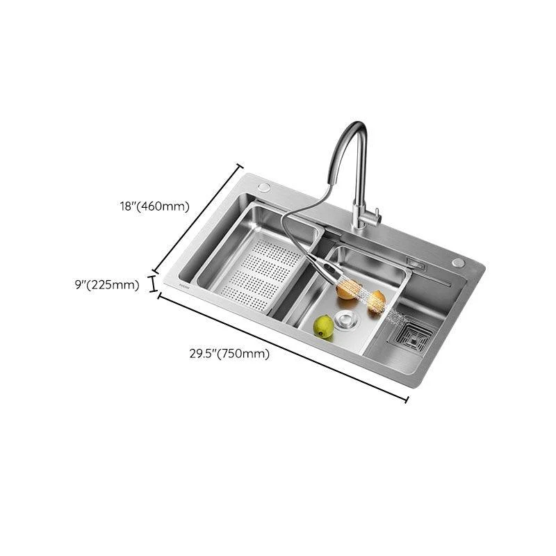 Modern Style Kitchen Sink Drop-In Stainless Steel Noise-cancelling Design Kitchen Sink -Bathlova