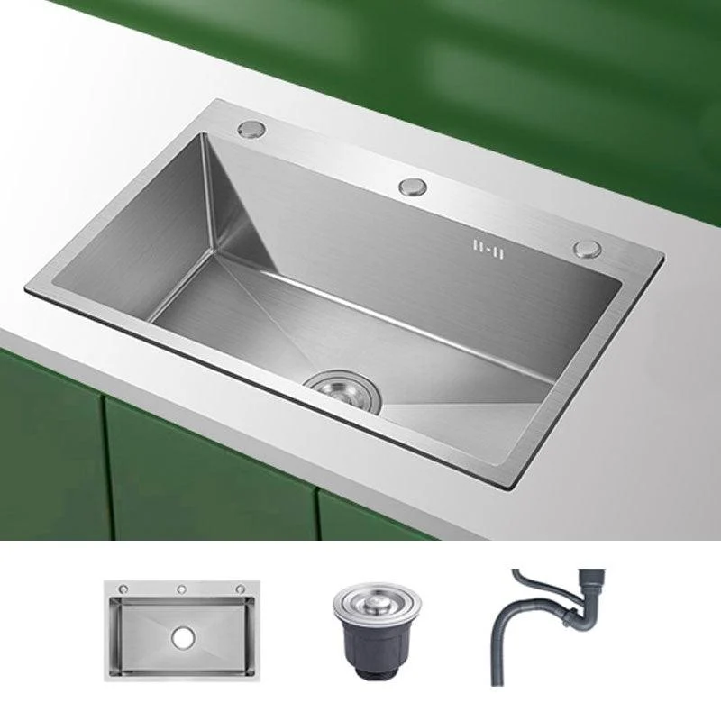 Modern Style Kitchen Sink Mental Kitchen Sink with Center Drain Placement -Bathlova