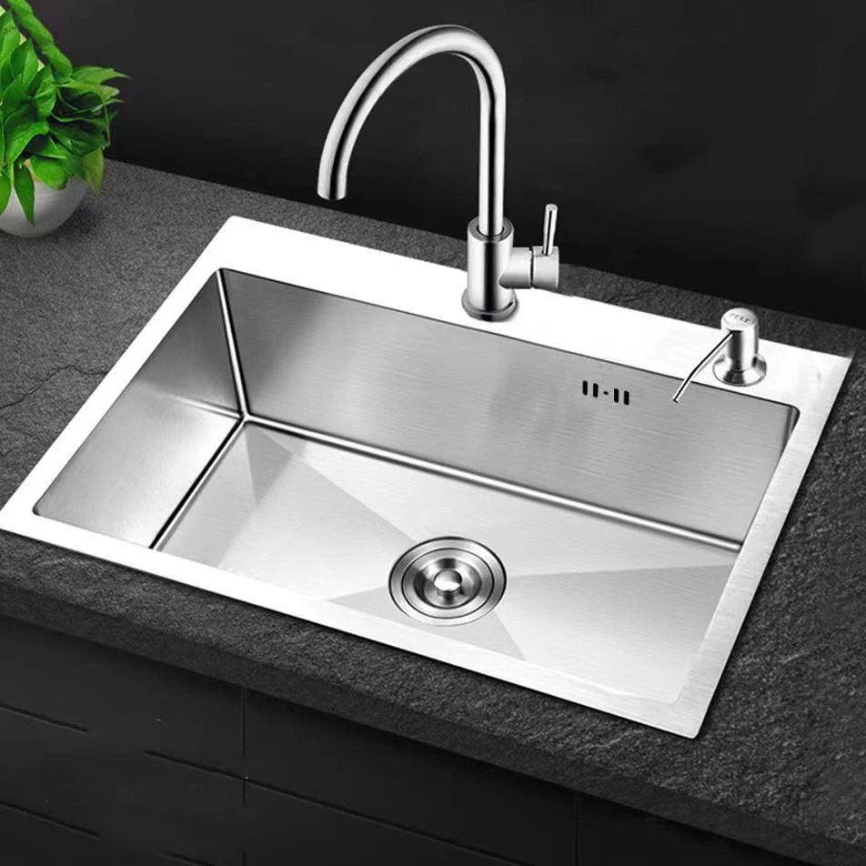 Modern Style Kitchen Sink Mental Kitchen Sink with Center Drain Placement -Bathlova