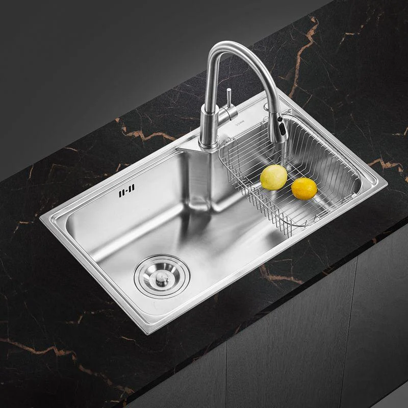 Modern Style Kitchen Sink Noise-cancelling Design Drop-In Kitchen Sink -Bathlova