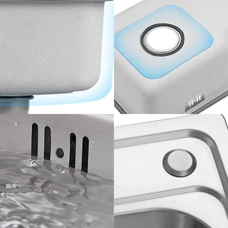 Modern Style Kitchen Sink Noise-cancelling Design Drop-In Kitchen Sink -Bathlova