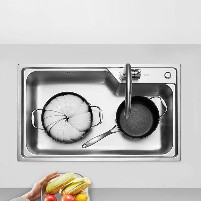 Modern Style Kitchen Sink Noise-cancelling Design Drop-In Kitchen Sink -Bathlova