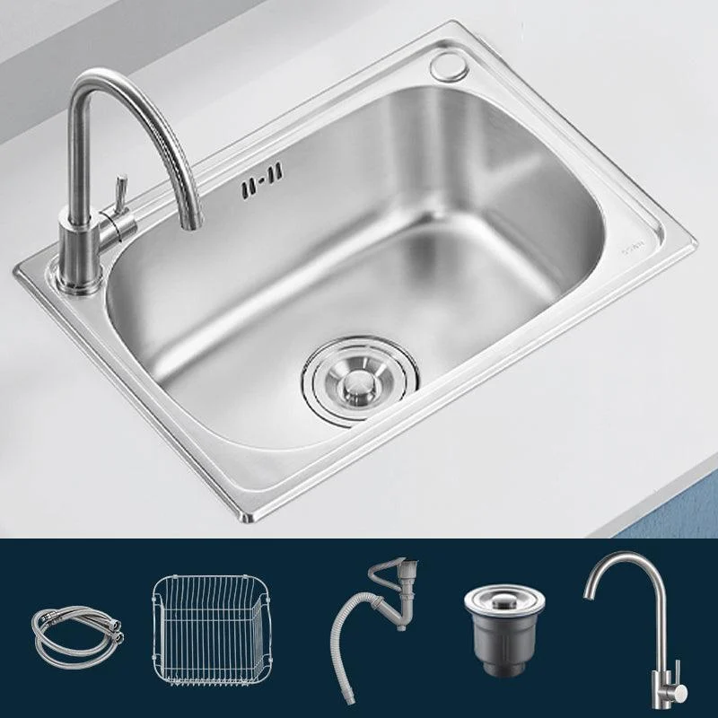 Modern Style Kitchen Sink Noise-cancelling Design Drop-In Kitchen Sink -Bathlova