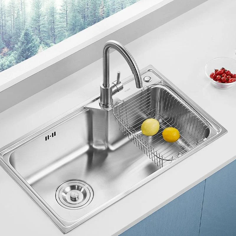 Modern Style Kitchen Sink Noise-cancelling Design Drop-In Kitchen Sink -Bathlova