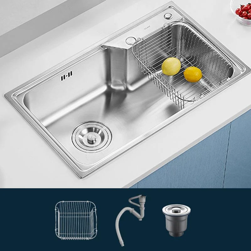 Modern Style Kitchen Sink Noise-cancelling Design Drop-In Kitchen Sink -Bathlova