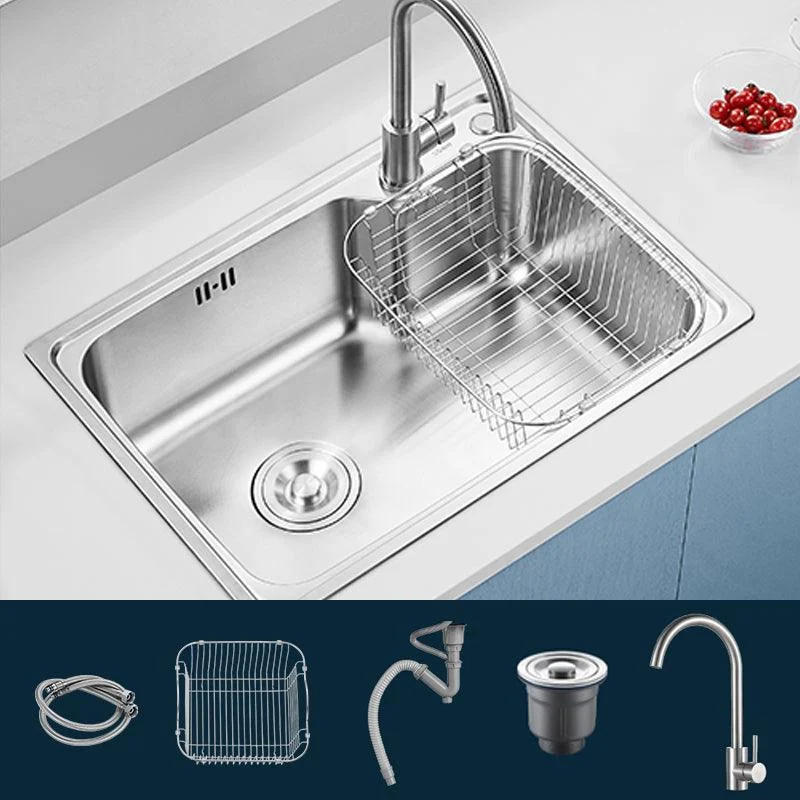 Modern Style Kitchen Sink Noise-cancelling Design Drop-In Kitchen Sink -Bathlova