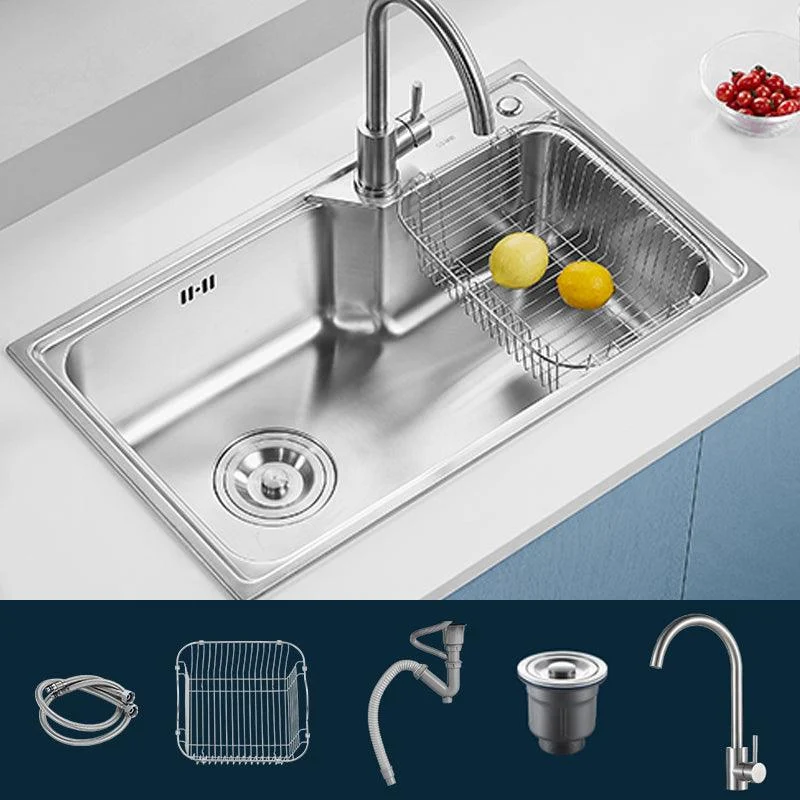 Modern Style Kitchen Sink Noise-cancelling Design Drop-In Kitchen Sink -Bathlova