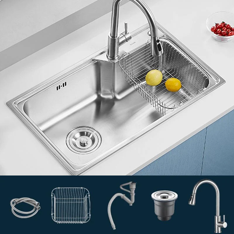 Modern Style Kitchen Sink Noise-cancelling Design Drop-In Kitchen Sink -Bathlova