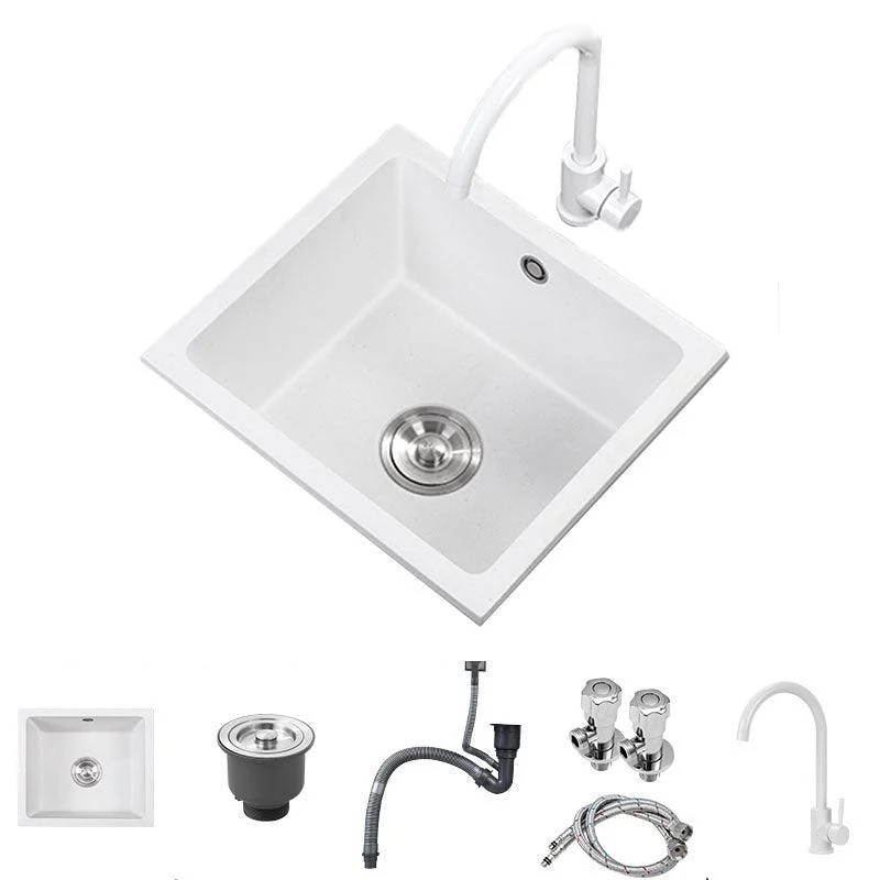 Modern Style Kitchen Sink Noise-cancelling Design Quartz Kitchen Sink -Bathlova