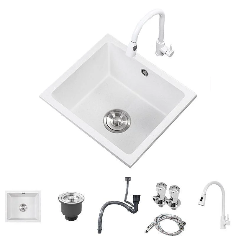 Modern Style Kitchen Sink Noise-cancelling Design Quartz Kitchen Sink -Bathlova