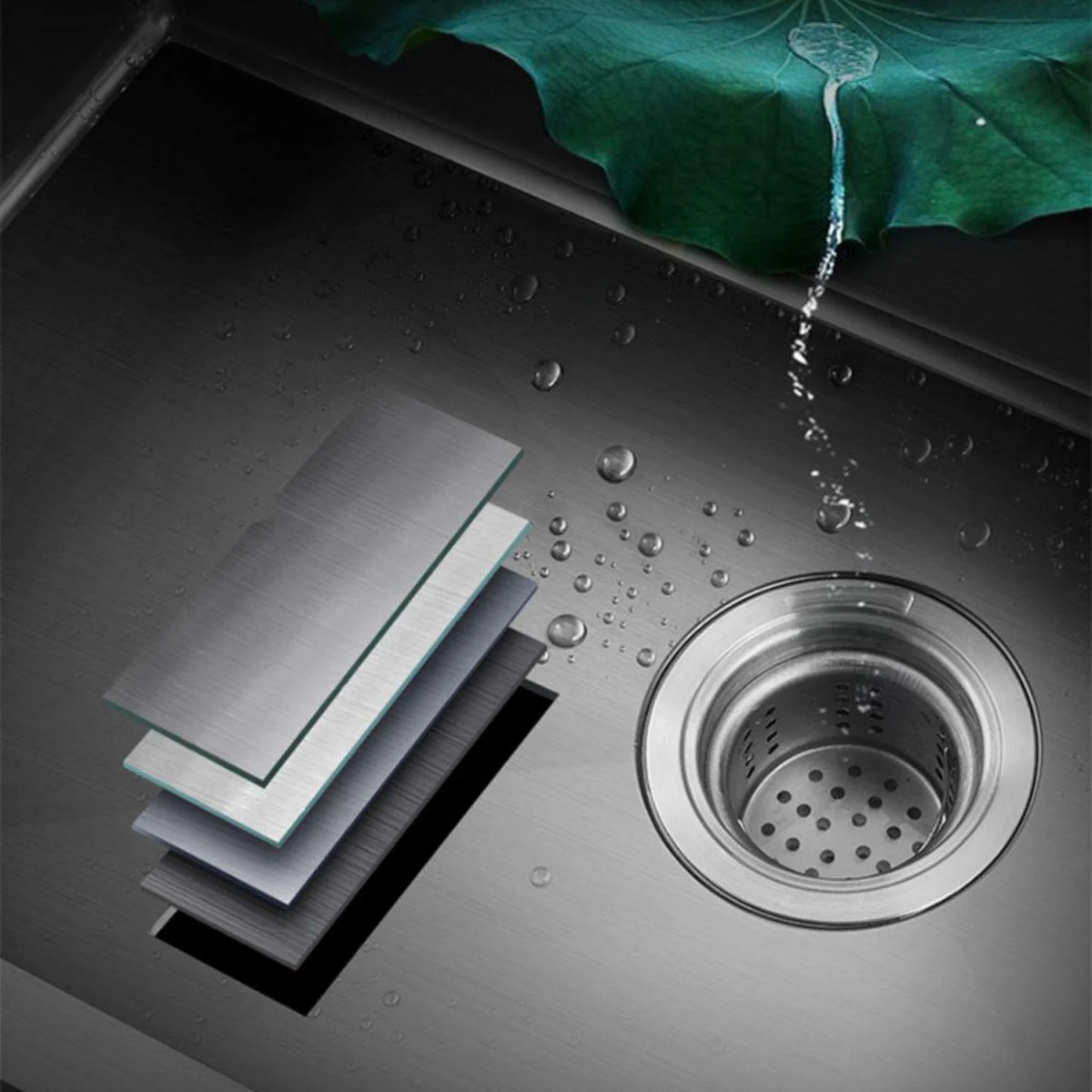 Modern Style Kitchen Sink Overflow Hole Design Drop-In Kitchen Sink -Bathlova