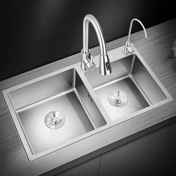 Modern Style Kitchen Sink Overflow Hole Design Drop-In Kitchen Sink -Bathlova