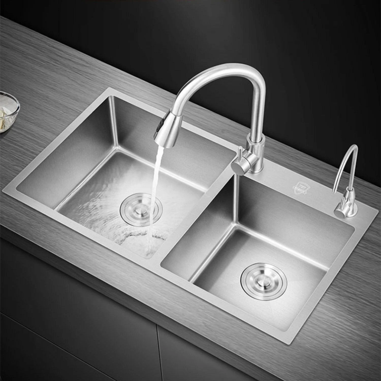 Modern Style Kitchen Sink Overflow Hole Design Drop-In Kitchen Sink -Bathlova