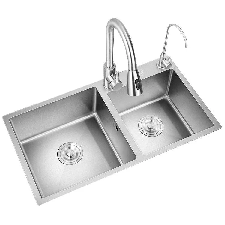 Modern Style Kitchen Sink Overflow Hole Design Drop-In Kitchen Sink -Bathlova