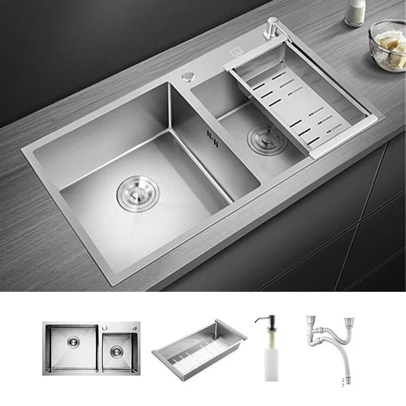 Modern Style Kitchen Sink Overflow Hole Design Drop-In Kitchen Sink -Bathlova