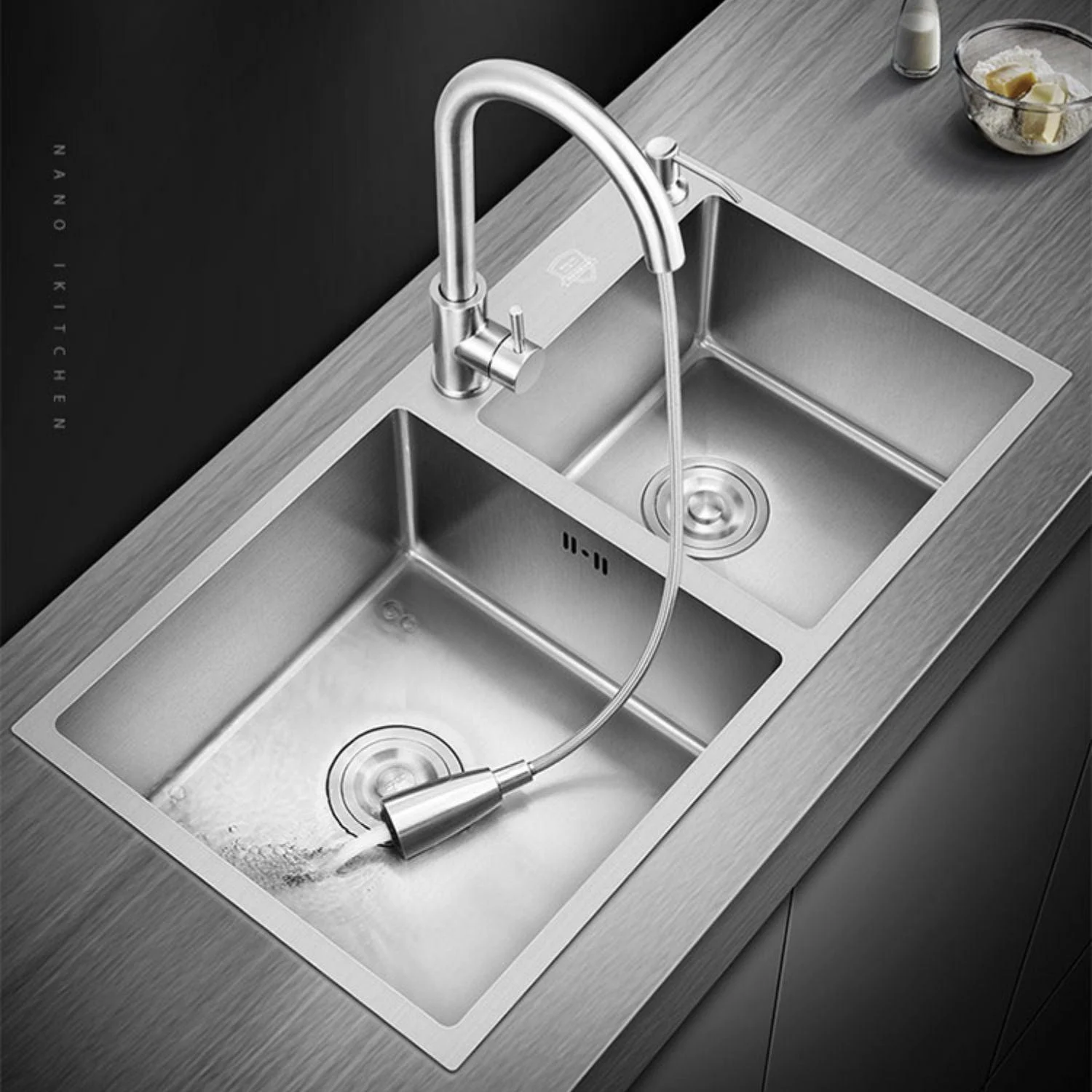 Modern Style Kitchen Sink Overflow Hole Design Drop-In Kitchen Sink -Bathlova