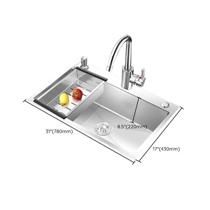 Modern Style Kitchen Sink Overflow Hole Design Drop-In Kitchen Sink with Soundproofing -Bathlova