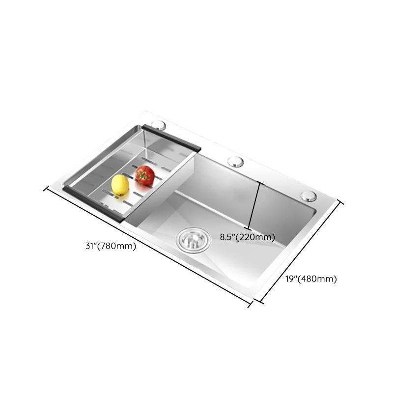 Modern Style Kitchen Sink Overflow Hole Design Drop-In Kitchen Sink with Soundproofing -Bathlova