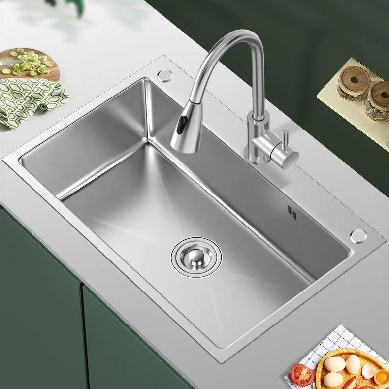 Modern Style Kitchen Sink Overflow Hole Design Drop-In Kitchen Sink with Soundproofing -Bathlova