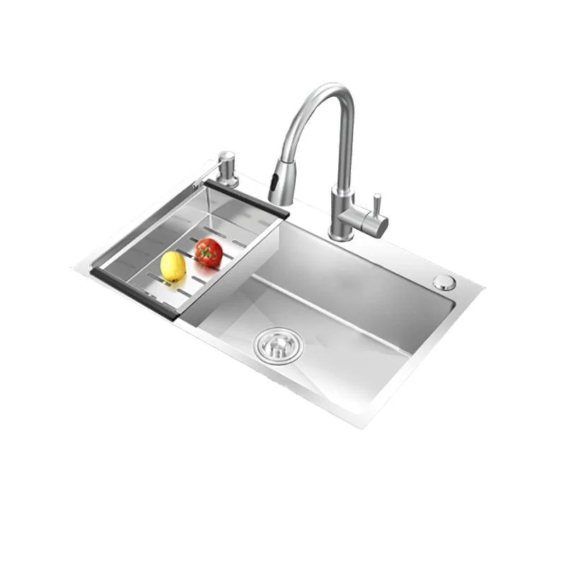 Modern Style Kitchen Sink Overflow Hole Design Drop-In Kitchen Sink with Soundproofing -Bathlova