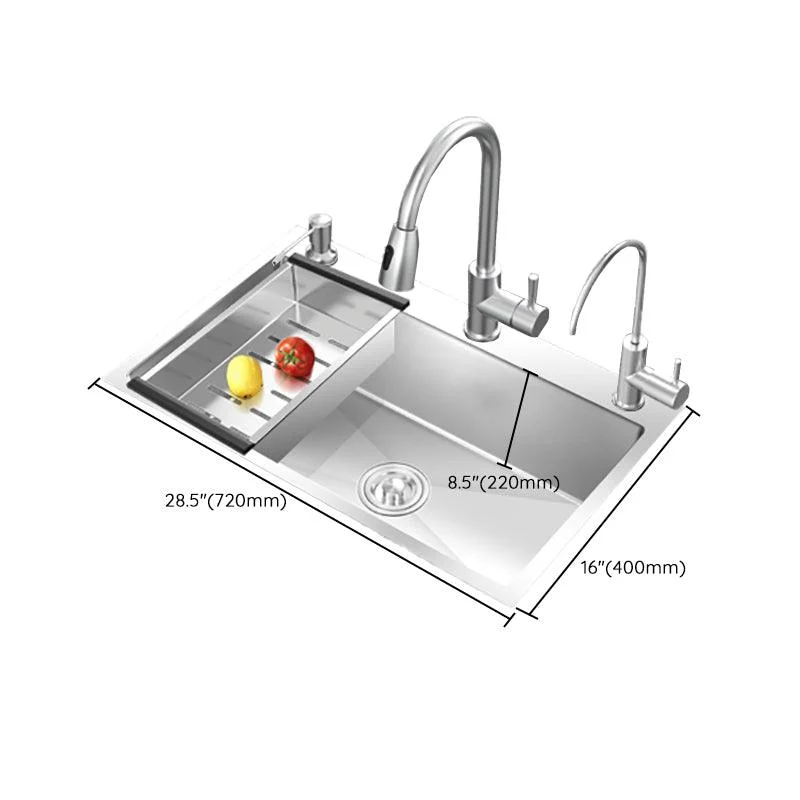 Modern Style Kitchen Sink Overflow Hole Design Drop-In Kitchen Sink with Soundproofing -Bathlova