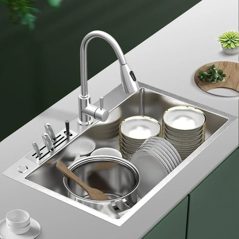 Modern Style Kitchen Sink Overflow Hole Design Drop-In Kitchen Sink with Soundproofing -Bathlova