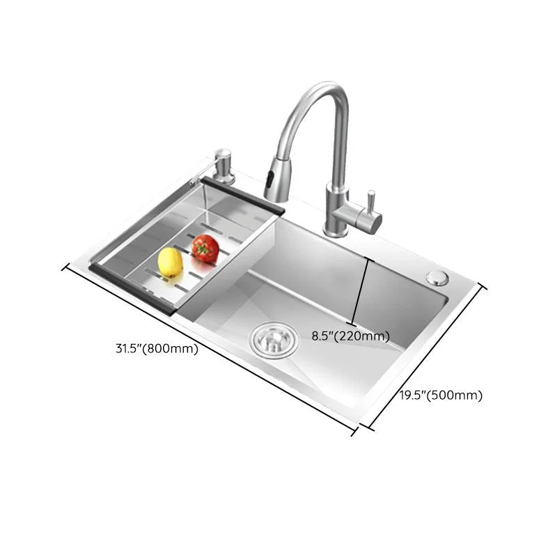 Modern Style Kitchen Sink Overflow Hole Design Drop-In Kitchen Sink with Soundproofing -Bathlova