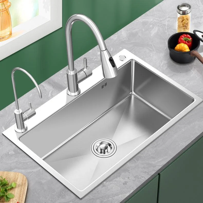 Modern Style Kitchen Sink Overflow Hole Design Drop-In Kitchen Sink with Soundproofing -Bathlova