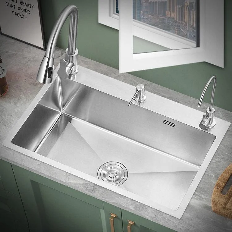 Modern Style Kitchen Sink Overflow Hole Design Drop-In Kitchen Sink with Soundproofing -Bathlova