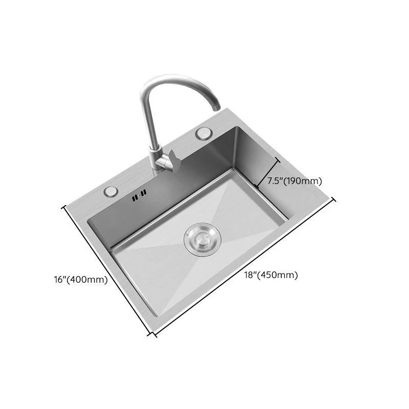 Modern Style Kitchen Sink Overflow Hole Design Drop-In Noise-cancelling Kitchen Sink -Bathlova