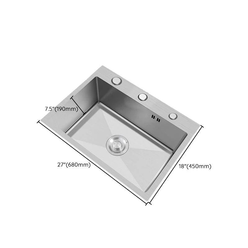 Modern Style Kitchen Sink Overflow Hole Design Drop-In Noise-cancelling Kitchen Sink -Bathlova