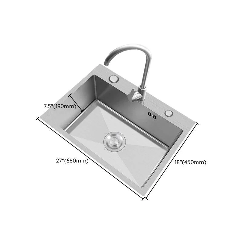 Modern Style Kitchen Sink Overflow Hole Design Drop-In Noise-cancelling Kitchen Sink -Bathlova