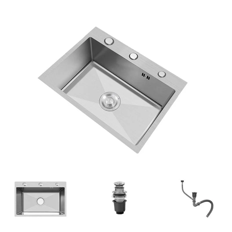 Modern Style Kitchen Sink Overflow Hole Design Drop-In Noise-cancelling Kitchen Sink -Bathlova