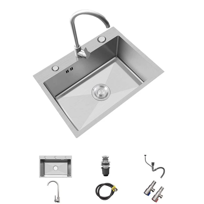 Modern Style Kitchen Sink Overflow Hole Design Drop-In Noise-cancelling Kitchen Sink -Bathlova