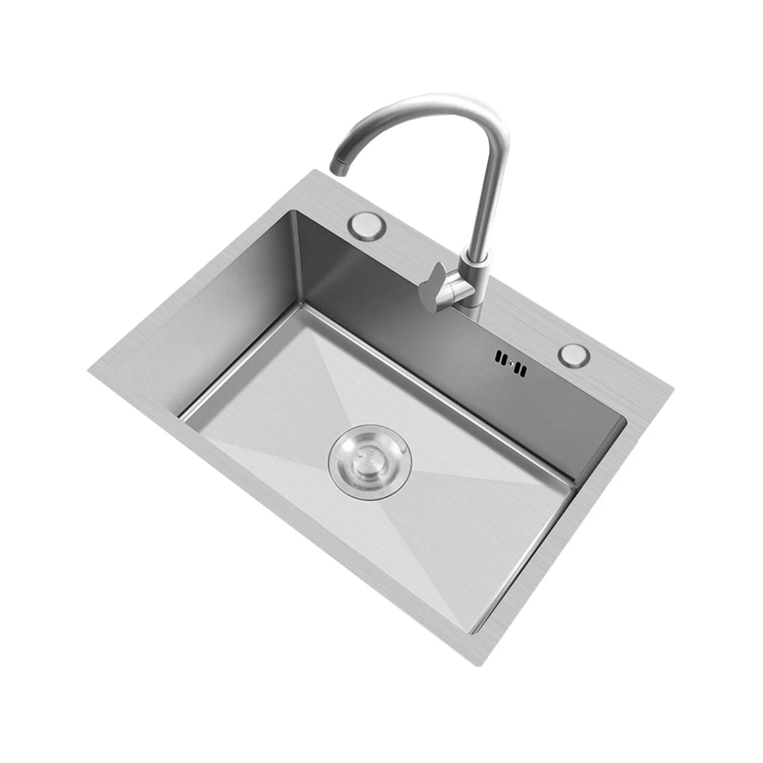 Modern Style Kitchen Sink Overflow Hole Design Drop-In Noise-cancelling Kitchen Sink -Bathlova