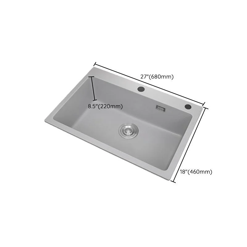 Modern Style Kitchen Sink Overflow Hole Design Drop-In Quartz Kitchen Sink -Bathlova