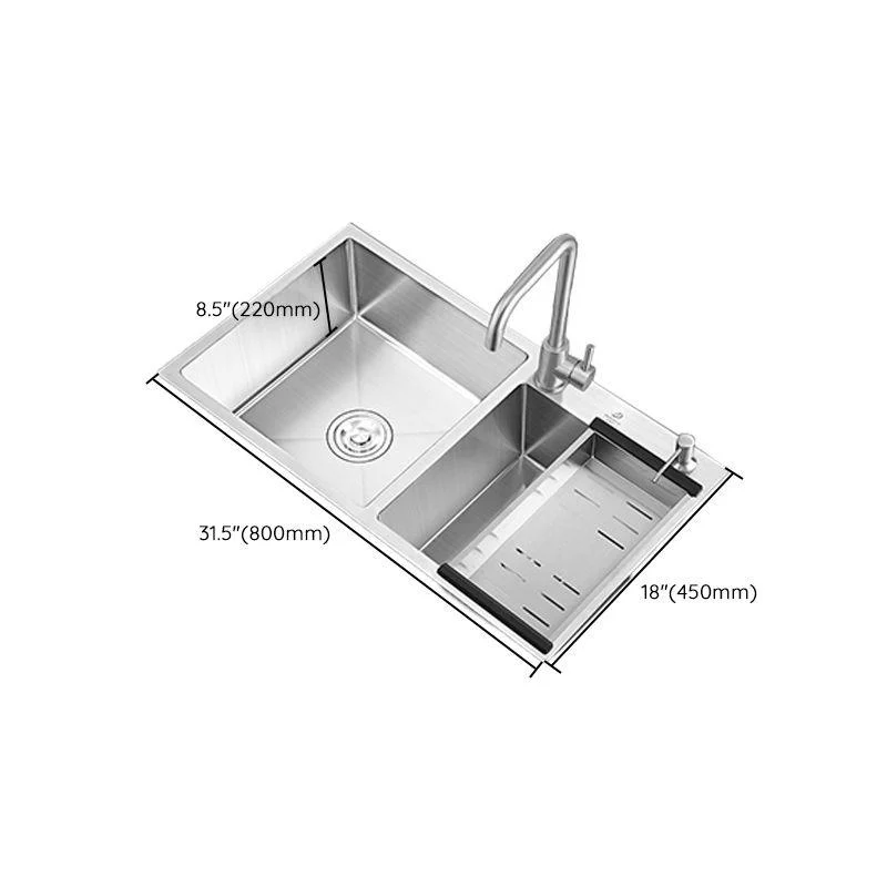 Modern Style Kitchen Sink Overflow Hole Design Scratch Resistant Kitchen Sink -Bathlova