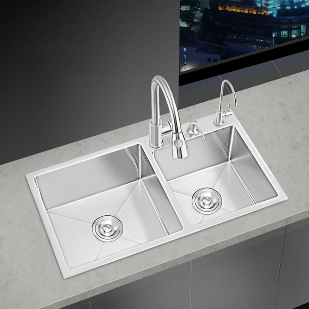 Modern Style Kitchen Sink Overflow Hole Design Scratch Resistant Kitchen Sink -Bathlova