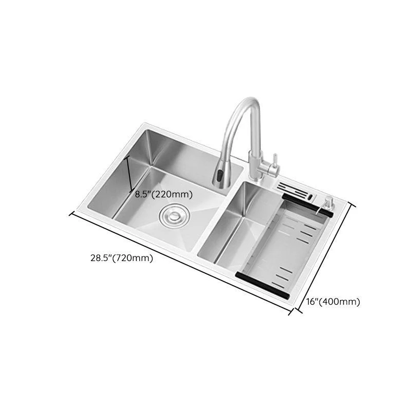 Modern Style Kitchen Sink Overflow Hole Design Scratch Resistant Kitchen Sink -Bathlova